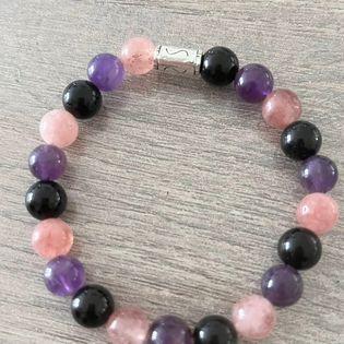 Bracelet pour repartir de l avant depression et apaisement amethyste onyx et pierre de soleil pierres naturelles dunkerque